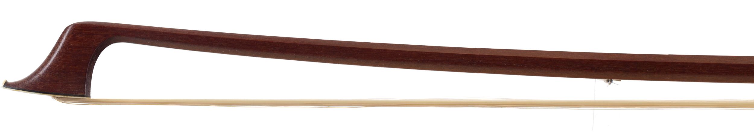 A nickel-mounted cello bow by H. R. Pfretzschner, Germany — head