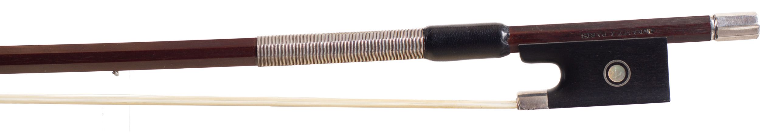 A silver-mounted violin bow by Alfred Lamy, France, circa 1900 — frog
