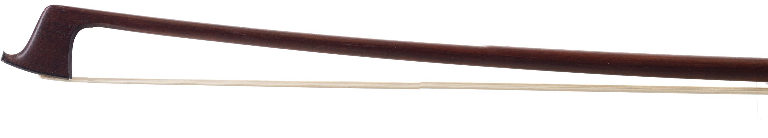 A silver-mounted violin bow by W. E. Hill & Sons, England — head