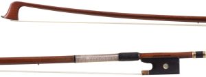 A gold-mounted violin bow by August Edwin Prager, Germany — head and frog