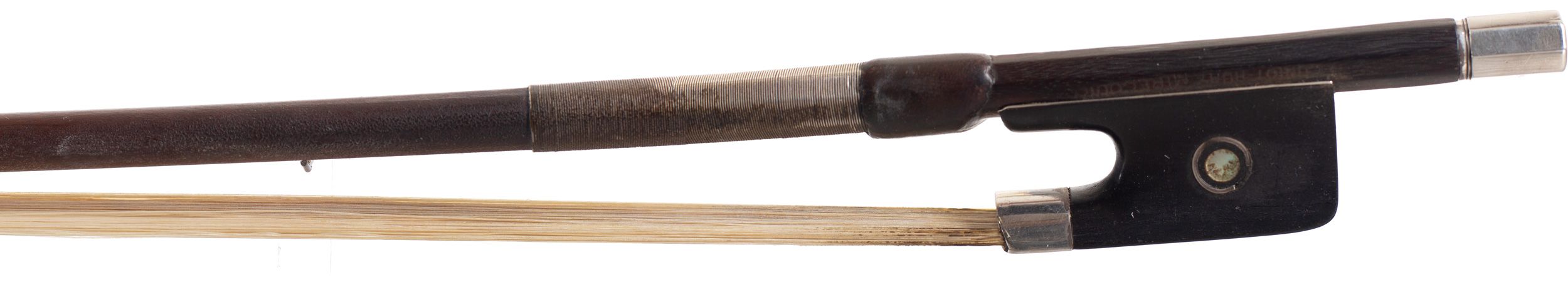 A silver-mounted cello bow by Cuniot-Hury, France — frog