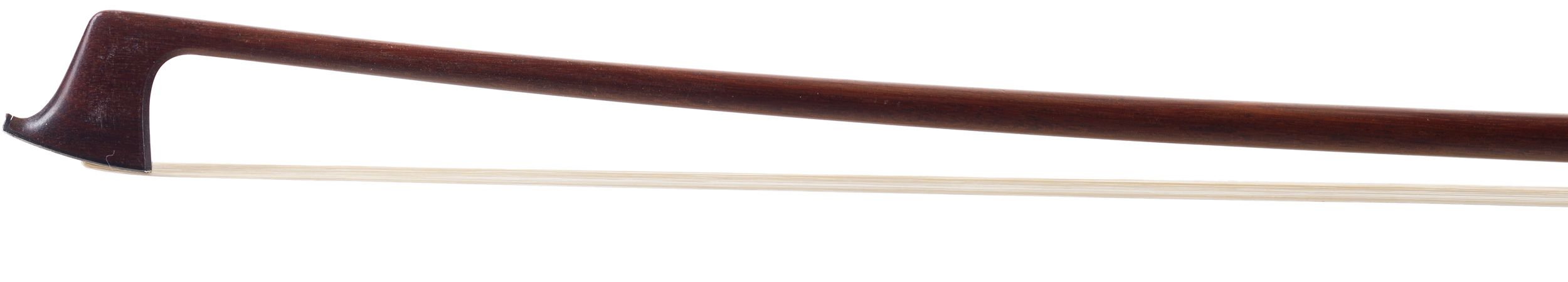 A silver-mounted violin bow by W. E. Hill & Sons, England — head