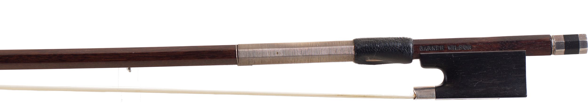 A silver-mounted violin bow by Garner Wilson, England — frog