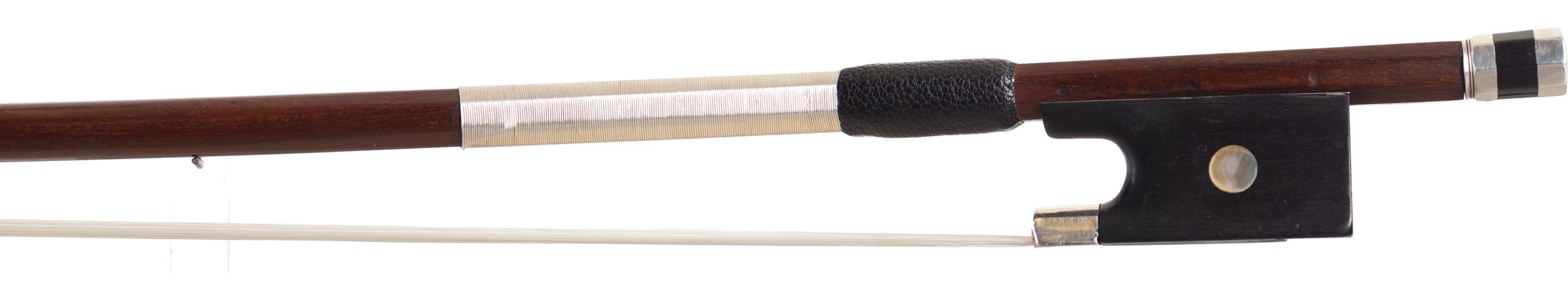 A silver-mounted violin bow by Charles-Nicolas Bazin, Mirecourt — frog