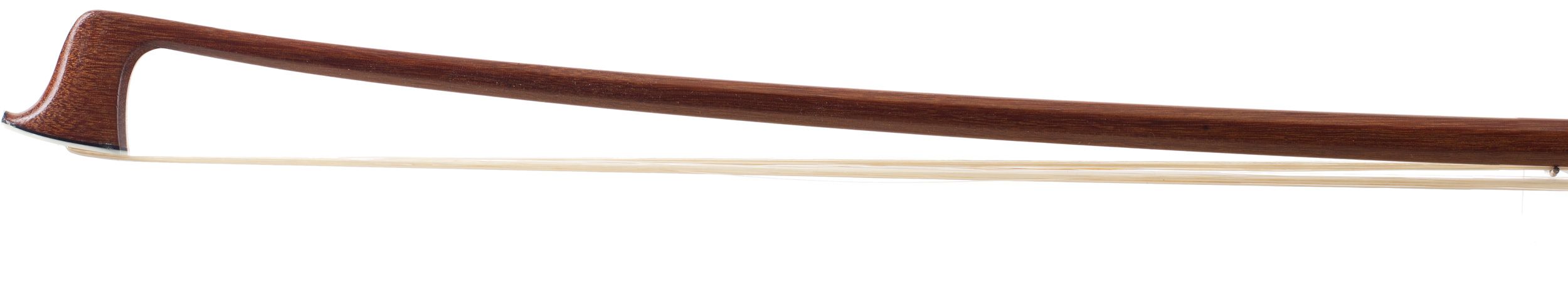 A nickel-mounted violin bow by H. R. Pfretzschner, Germany — head