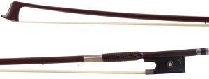 A silver-mounted violin bow by Richard Grunke, Germany — head and frog