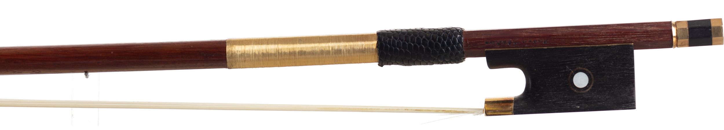 A gold-mounted violin bow by Roger Gérome, France — frog