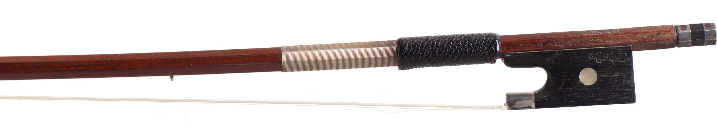 A silver-mounted violin bow by Conrad Götz, Germany — frog