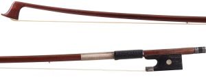 A silver-mounted violin bow by Conrad Götz, Germany — head and frog