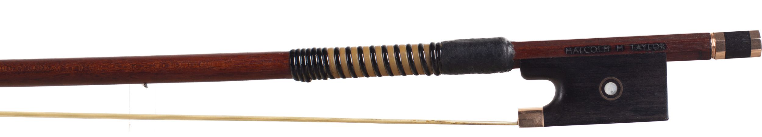 A gold-mounted violin bow by Malcolm Taylor, England — frog