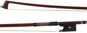 A gold-mounted violin bow by Malcolm Taylor, England — head and frog
