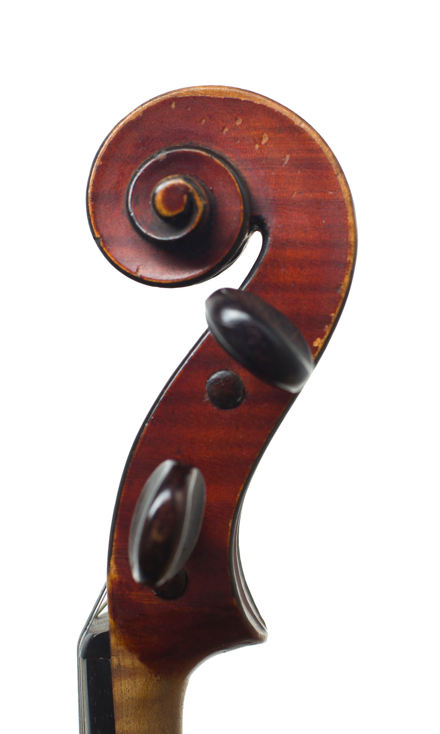 Violin, Workshop of Bernardel, France, circa 1870 — scroll