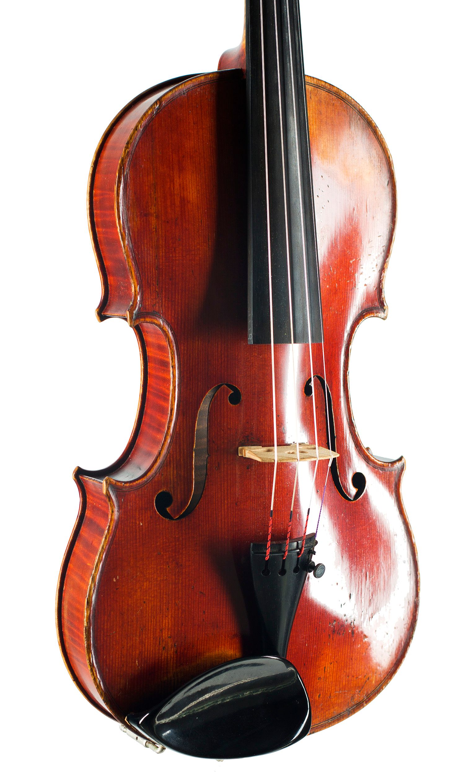 Violin, Workshop of Bernardel, France, circa 1870 — angled view, 30°
