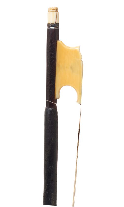 An ivory-mounted violin bow by John Dodd, England — frog detail