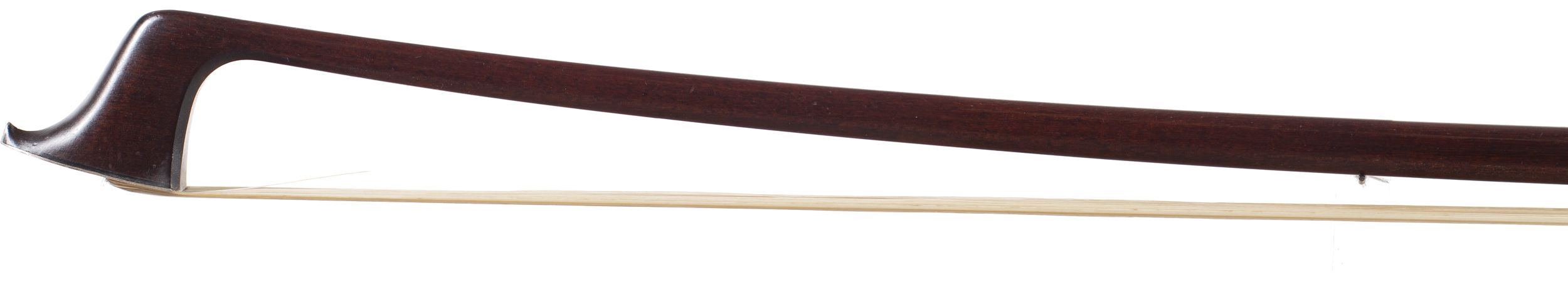 A silver-mounted cello bow by Arthur Richard Bultitude, England — head
