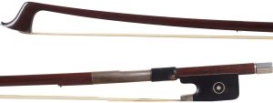 A silver-mounted cello bow by Arthur Richard Bultitude, England — head and frog