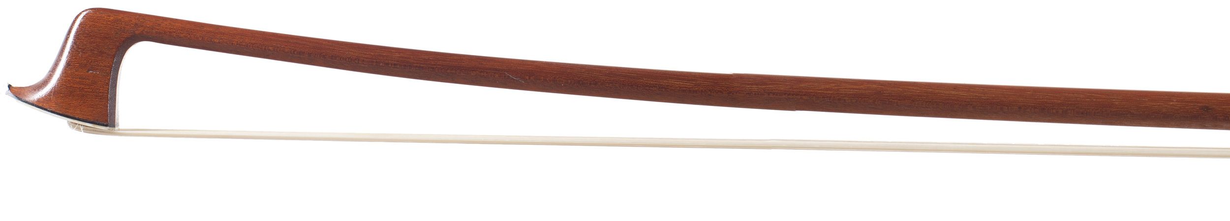 A nickel-mounted violin bow by Claude Auguste Thomassin, France — head
