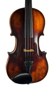 A silver-mounted viola bow by A. R. Bultitude, England — head and frog