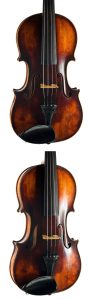 A silver-mounted viola bow by A. R. Bultitude, England — head and frog