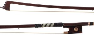 A gold and tortoiseshell-mounted viola bow by Arthur Richard Bultitude — head and frog