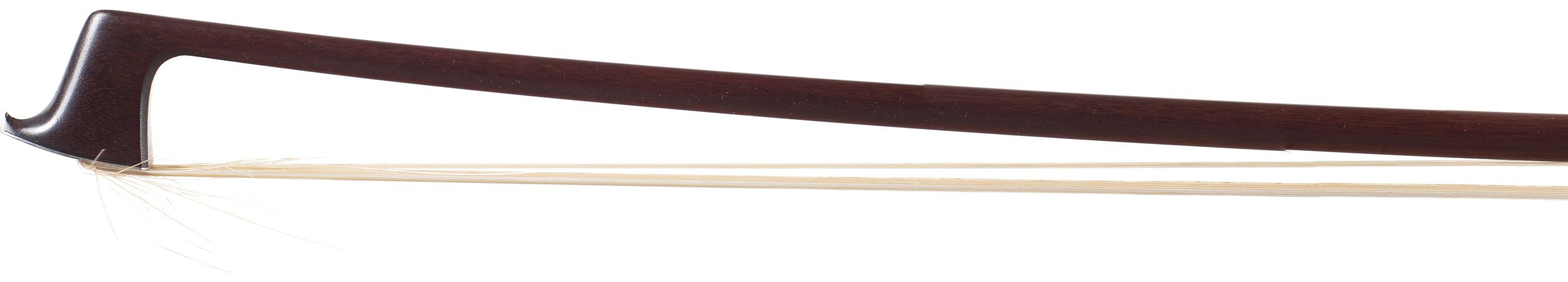 A silver-mounted violin bow by W. E. Hill & Sons, England — head