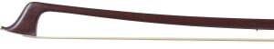 A silver-mounted cello bow by Albin Hums, Germany — head and frog