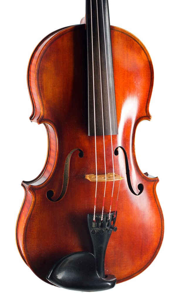 A violin by Jeffery Gilbert, Peterborough, 1817 — angled view, 20°