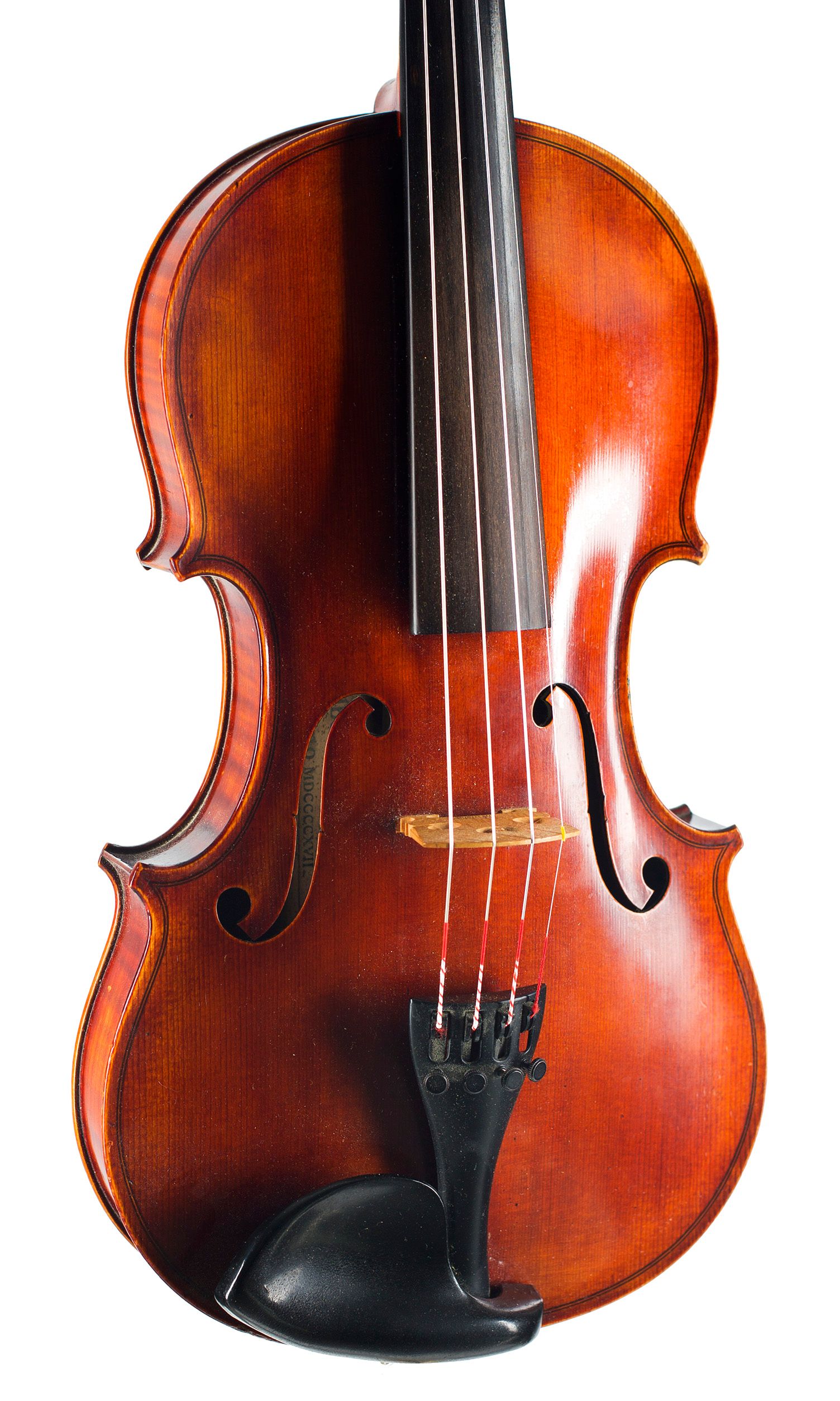 A violin by Jeffery Gilbert, Peterborough, 1817 — angled view, 20°