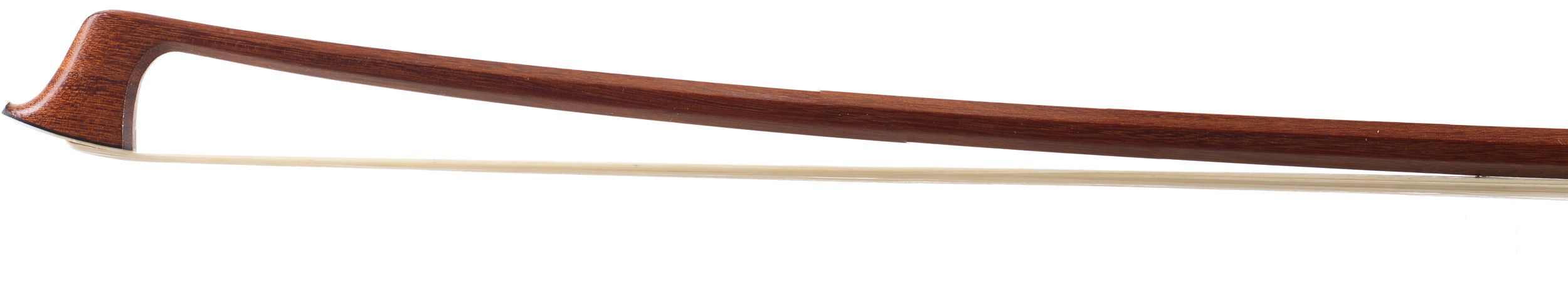 A nickel-mounted violin bow by H. R. Pfretzschner, Germany — head