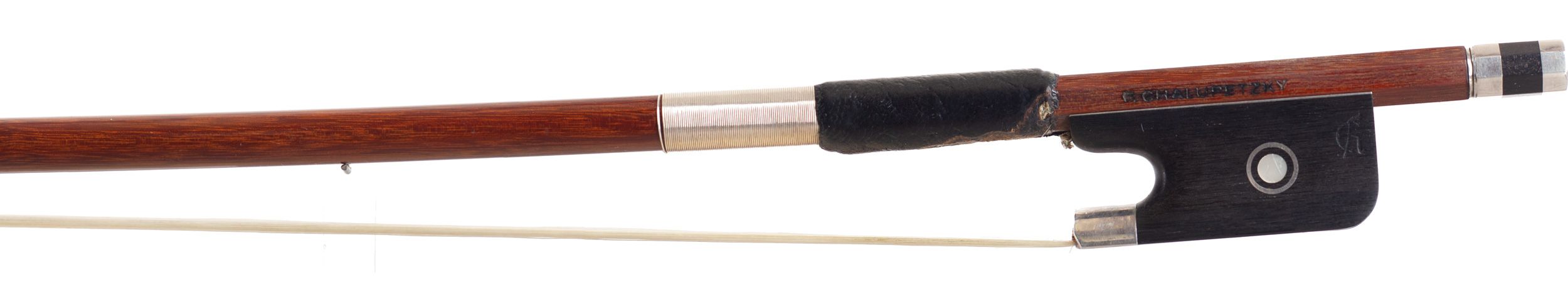 A silver-mounted viola bow by F. Chalupetzky — frog
