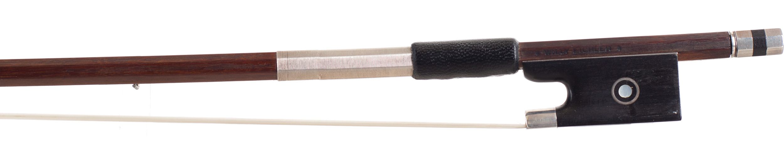 A silver-mounted violin bow by Willy Eichler, Germany — frog