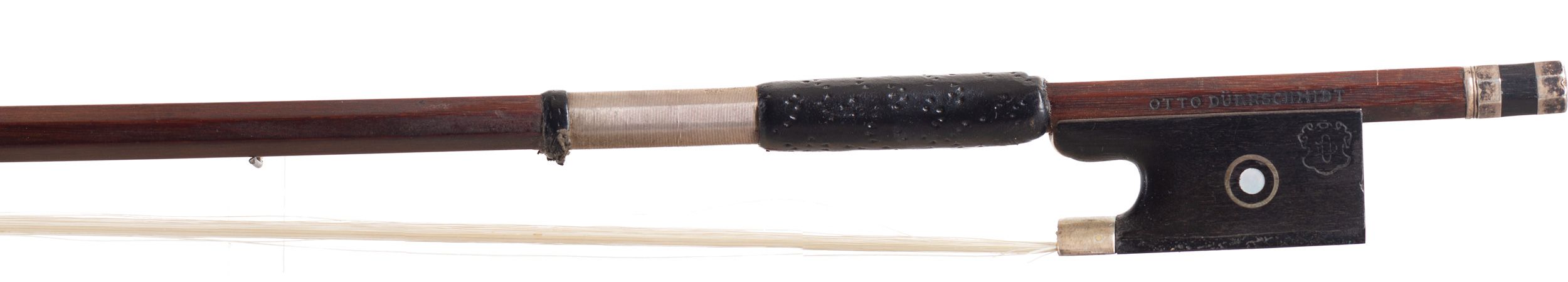 A silver-mounted violin bow by Otto Dürrschmidt, Germany — frog