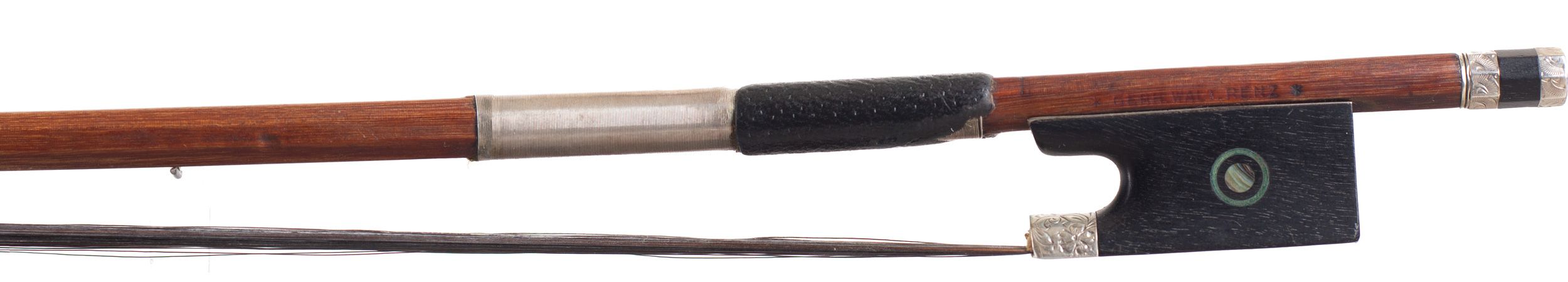 A silver-mounted violin bow by Gerhard Renz, Germany — frog
