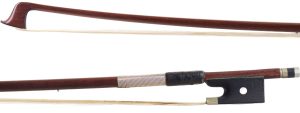 A nickel-mounted violin bow by W. A. Pfretzschner, Germany — head and frog
