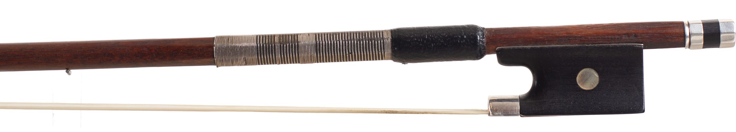 A silver-mounted violin bow by F. N. Voirin, Paris — frog