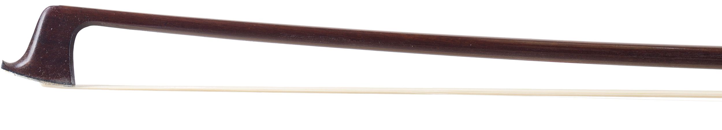A silver-mounted violin bow by W. E. Hill & Sons, England — head