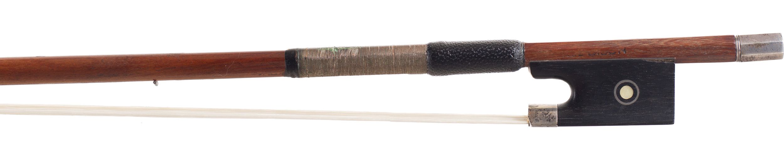 A silver-mounted violin bow by Paul Bisch, France — frog