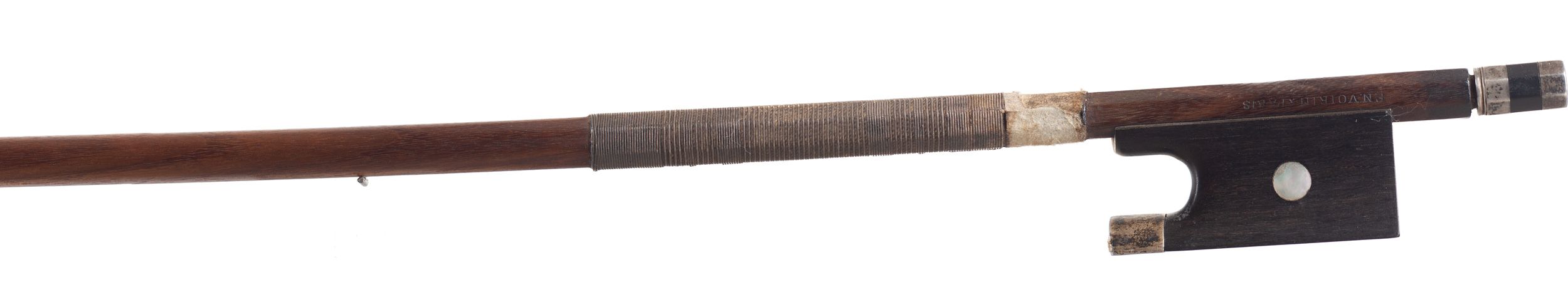 A silver-mounted violin bow by François Nicolas Voirin, France — frog