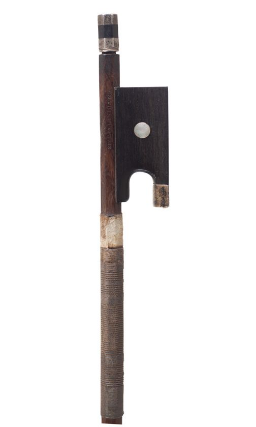 A silver-mounted violin bow by François Nicolas Voirin, France — frog detail