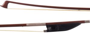 A silver-mounted violin bow by Fr. Wunderlich, Germany — head and frog