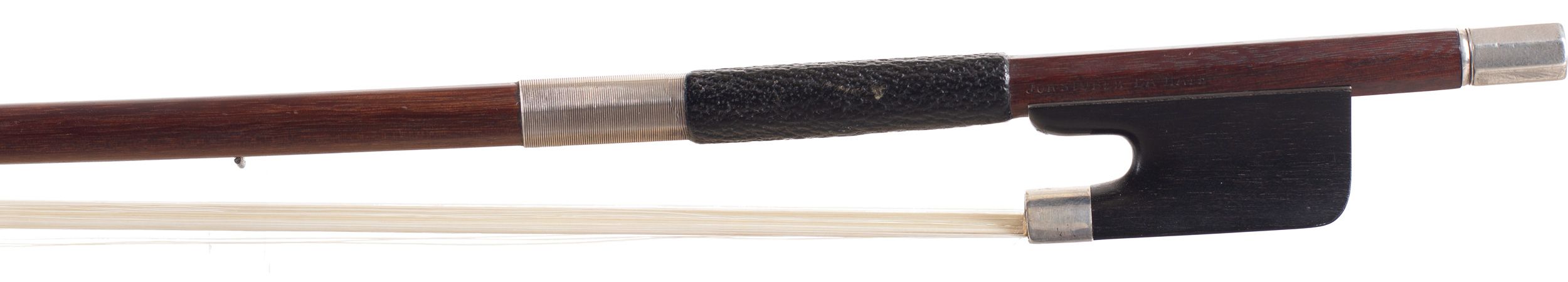 A silver-mounted viola bow by Johann Stüber, Holland — frog