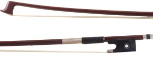 A silver-mounted violin bow by H. A. Stöhr, Germany — head and frog