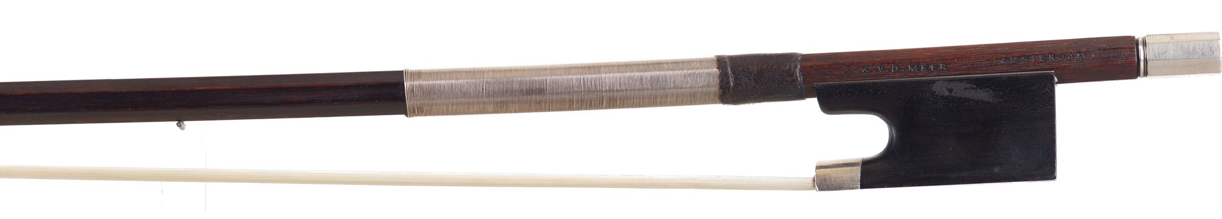 A silver-mounted violin bow by Karel Van der Meer, Amsterdam — frog