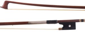 A gold-mounted violin bow by August Edwin Prager, Germany — head and frog