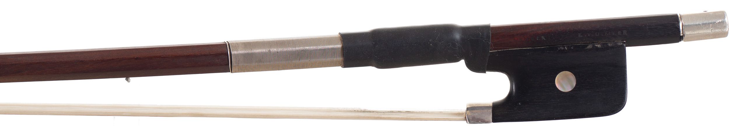 A silver-mounted cello bow by Karel Van der Meer, Amsterdam — frog
