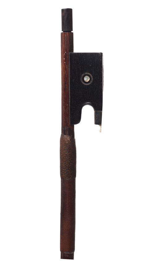 A silver-mounted violin bow by J. Stüber, The Hague — frog detail