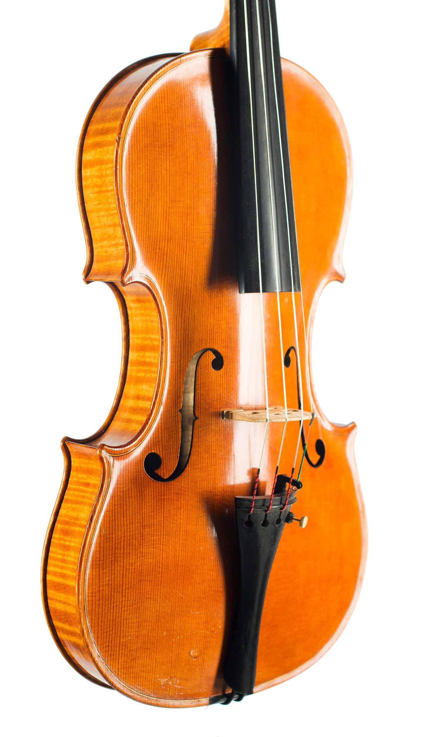 Violin by Joseph Wade, Leeds, 1885 — angled view, 40°