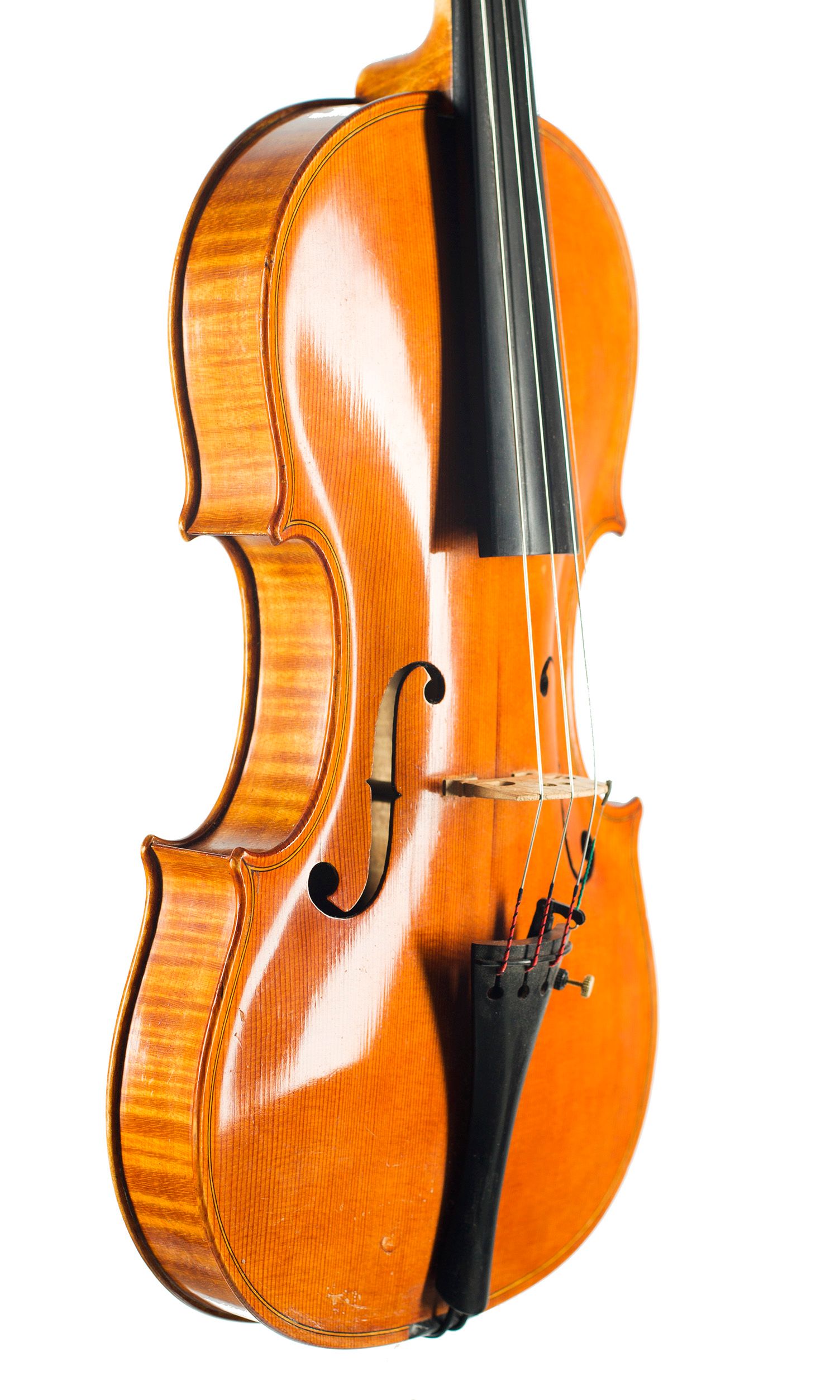 Violin by Joseph Wade, Leeds, 1885 — angled view, 50°