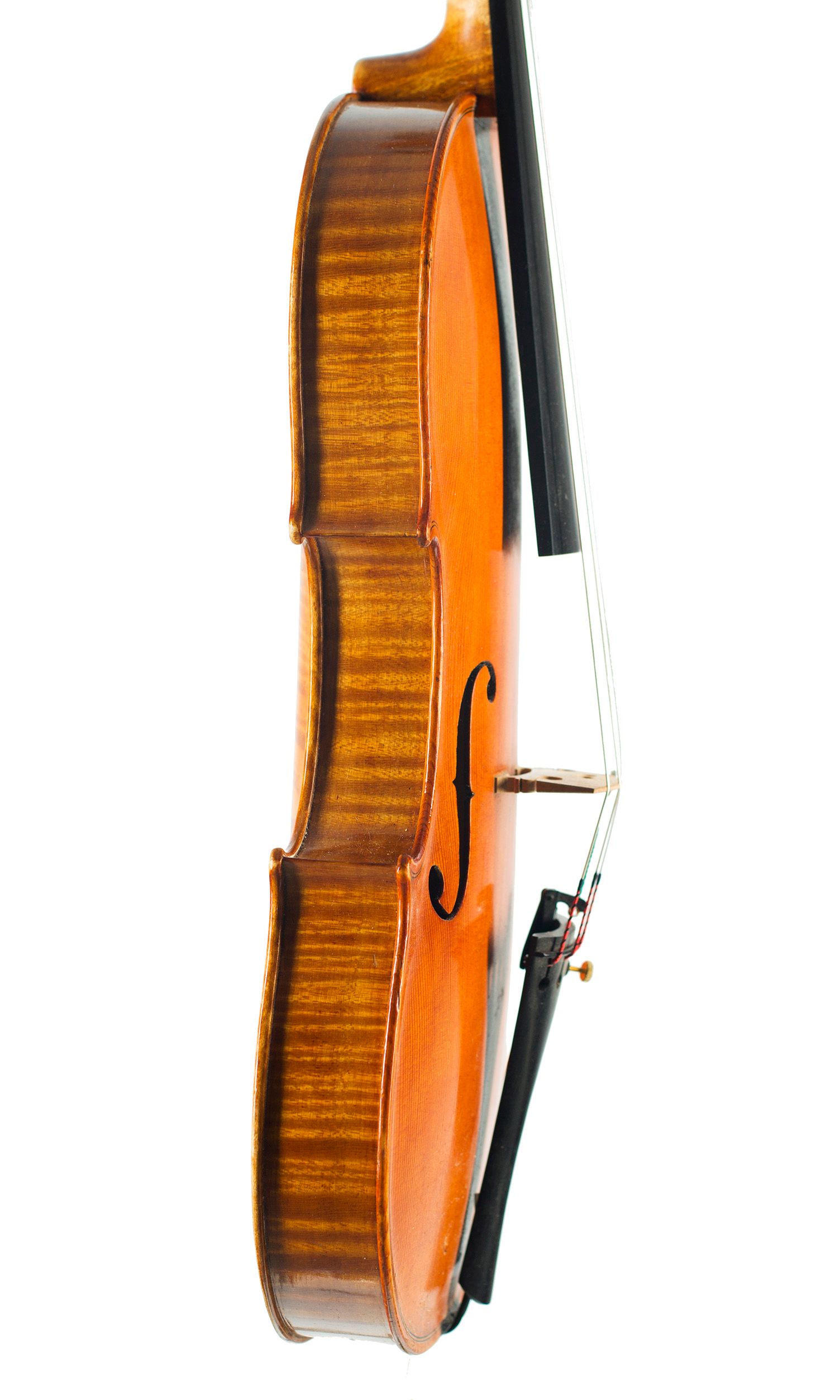 Violin by Joseph Wade, Leeds, 1885 — angled view, 80°
