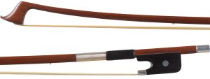 A silver-mounted cello bow by E. Dörfler — head and frog